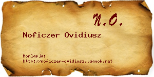 Noficzer Ovidiusz névjegykártya